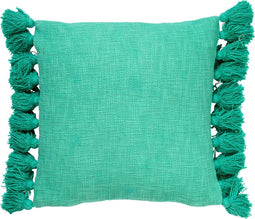Dutch Decor RUBY - Sierkussen 45x45 cm - 100% katoen - met flosjes - Beveled Glass - groen - Inclusief binnenkussen