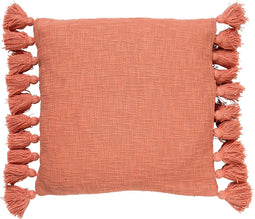 Dutch Decor RUBY - Sierkussen 45x45 cm - 100% katoen - met flosjes - Lobster Bisque - roze - Inclusief binnenkussen