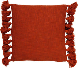 Dutch Decor RUBY - Sierkussen 45x45 cm - 100% katoen - met flosjes - Potters Clay - oranje - Inclusief binnenkussen