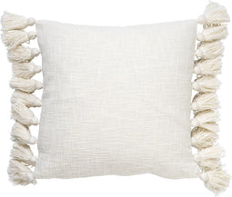 Dutch Decor RUBY - Sierkussen 45x45 cm - 100% katoen - met flosjes - Snow White - wit - Inclusief binnenkussen