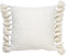 Dutch Decor RUBY - Sierkussen 45x45 cm - 100% katoen - met flosjes - Snow White - wit - Inclusief binnenkussen