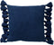 Dutch Decor RUBY - Sierkussen 45x45 cm - 100% katoen - met flosjes - Insignia Blue - donkerblauw - Inclusief binnenkussen