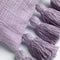 Dutch Decor RUBY - Sierkussen 45x45 cm - 100% katoen - met flosjes - Lavender Frost - paars - Inclusief binnenkussen