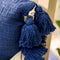 Dutch Decor RUBY - Sierkussen 45x45 cm - 100% katoen - met flosjes - Insignia Blue - donkerblauw - Inclusief binnenkussen