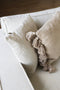 Dutch Decor RUBY - Sierkussen 45x45 cm - 100% katoen - met flosjes - Pumice Stone - beige - Inclusief binnenkussen