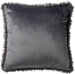 Dutch Decor SAARA - Sierkussen velvet Charcoal Grey 45x45 cm - grijs