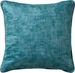 Dutch Decor SAMMY - Kussenhoes 45x45 cm - slangenprint - Nile Blue - blauw - met rits - zonder binnenkussen
