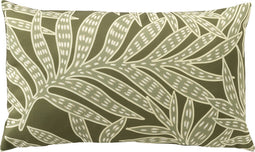 Dutch Decor - SAMUEL - Buitenkussen 30x50 cm - outdoor - waterafstotend en uv-bestendig - bladprint - Olive Branch - groen