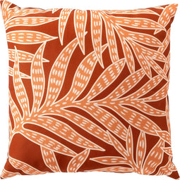 Dutch Decor - SAMUEL - Buitenkussen 45x45 cm - outdoor - waterafstotend en uv-bestendig - bladprint - Potters Clay - steenrood