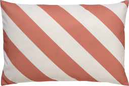 Dutch Decor - SANZENO - Outdoor Kussenhoes 40x60 cm - waterafstotend en uv-bestendig - gestreept - Muted Clay - wit en roze