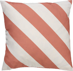Dutch Decor - SANZENO - Outdoor Kussenhoes 45x45 cm - waterafstotend en uv-bestendig - gestreept - Muted Clay - wit en roze