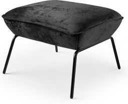 Dutch Decor - SCOTT - Poef velvet 57x51x40 cm Raven - zwart- Hocker- Zitmeubel