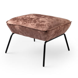 Dutch Decor - SCOTT - Voetenbankje - velvet poef - 57x54x40 cm - ideale bijzet poef - Tobacco Brown