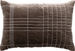 Dutch Decor SELAH - Kussenhoes 40x60 cm - velvet – subtiel ruitpatroon - Taupe - met rits - zonder binnenkussen