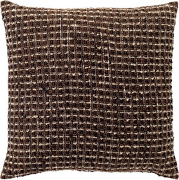 Dutch Decor Sierkussen Marco - Bouclé / Polyester - Zwart / Bruin - 45x45 cm - Kleur Raven