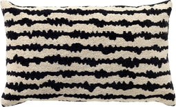 Dutch Decor Sierkussen Nando - Katoen / Polyester - Zwart - 30x50 cm - Kleur Raven