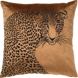 Dutch Decor SIMBA - Kussenhoes met dierenprint 45x45 cm Tobacco Brown - bruin - met rits - zonder binnenkussen