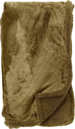 Dutch Decor - STANLEY - Plaid 150x200 cm - fleece deken met teddy en fleece - Military Olive - groen