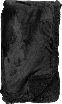 Dutch Decor - STANLEY - Plaid 150x200 cm - fleece deken met teddy en fleece - Raven - zwart