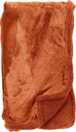 Dutch Decor - STANLEY - Plaid 150x200 cm - fleece deken met teddy en fleece - Potters Clay - oranje terra