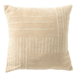 Dutch Decor - STEF - Sierkussen 45x45 cm - met strepen - Semolina - beige met wit