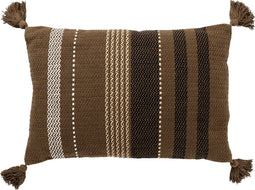 Dutch Decor TAMAR - Kussenhoes katoen 40x60 cm - Military Olive - groen - met flosjes - met rits - zonder binnenkussen