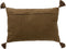 Dutch Decor TAMAR - Kussenhoes katoen 40x60 cm - Military Olive - groen - met flosjes - met rits - zonder binnenkussen