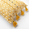 Dutch Decor TEQUILA - Kussenhoes 40x60 cm - 100% katoen - met flosjes - Golden Glow - geel - met rits - zonder binnenkussen