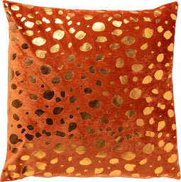 Dutch Decor TINO - Sierkussen velvet 45x45 cm Potters Clay - oranje - Inclusief binnenkussen