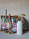 Dutch Decor TROPICANA - Sierkussen velvet 45x45 cm - Golden Glow - geel - bloemenpatroon - franjes - Inclusief binnenkussen