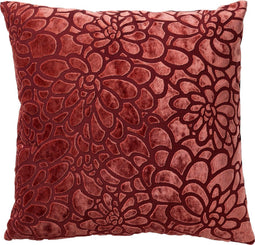 Dutch Decor TYLA - Sierkussen velvet 45x45 cm Merlot - rood - Inclusief binnenkussen