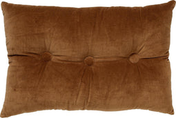 Dutch Decor VALERIE - Sierkussen 40x60 cm - velvet - met knopen - Tobacco Brown - bruin - Inclusief binnenkussen