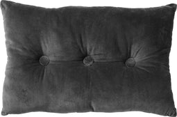 Dutch Decor VALERIE - Sierkussen 40x60 cm - velvet - met knopen - Charcoal Gray - antraciet - Inclusief binnenkussen