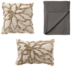 Dutch Decor - VOORDEELSET - Livia & Charlie - Snow White - Wit & Driftwood - Taupe | Set van 3 stuk