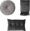 Dutch Decor VOORDEELSET - SHADES OF GRAY - Olly & Valerie & Florijn - Micro Chip - grijs & Charcoal Gray - antraciet | Set van 3 stuks - Inclusief binnenkussen