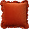Dutch Decor YARA - Kussenhoes 45x45 cm - 100% katoen - velvet - met ruches - Potters Clay - oranje - met rits