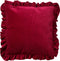 Dutch Decor YARA - Kussenhoes 45x45 cm - 100% katoen - velvet - met ruches - Red Plum - donkerroze - met rits - zonder binnenkussen