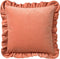Dutch Decor YARA - Kussenhoes 45x45 cm - 100% katoen - velvet - met ruches - Muted Clay - roze - met rits - zonder binnenkussen