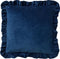 Dutch Decor YARA - Kussenhoes 45x45 cm - 100% katoen - velvet - met ruches - Insignia Blue - donkerblauw - met rits
