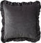 Dutch Decor YARA - Kussenhoes 45x45 cm - 100% katoen - velvet - met ruches - Charcoal Gray - antraciet - met rits - zonder binnenkussen