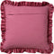 Dutch Decor YARA - Kussenhoes 45x45 cm - 100% katoen - velvet - met ruches - Heather Rose - roze - met rits