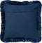 Dutch Decor YARA - Kussenhoes 45x45 cm - 100% katoen - velvet - met ruches - Insignia Blue - donkerblauw - met rits
