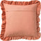 Dutch Decor YARA - Kussenhoes 45x45 cm - 100% katoen - velvet - met ruches - Muted Clay - roze - met rits - zonder binnenkussen