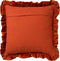 Dutch Decor YARA - Kussenhoes 45x45 cm - 100% katoen - velvet - met ruches - Potters Clay - oranje - met rits