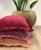 Dutch Decor YARA - Kussenhoes 45x45 cm - 100% katoen - velvet - met ruches - Muted Clay - roze - met rits - zonder binnenkussen