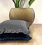 Dutch Decor YARA - Kussenhoes 45x45 cm - 100% katoen - velvet - met ruches - Insignia Blue - donkerblauw - met rits