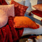 Dutch Decor YARA - Kussenhoes 45x45 cm - 100% katoen - velvet - met ruches - Potters Clay - oranje - met rits