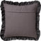 Dutch Decor YARA - Sierkussen katoen 45x45 cm - velvet - Charcoal Gray - antraciet - ruches rondom - Inclusief binnenkussen