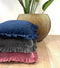 Dutch Decor YARA - Sierkussen katoen 45x45 cm - velvet - Charcoal Gray - antraciet - ruches rondom - Inclusief binnenkussen