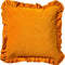 Dutch Decor YARA - Sierkussen katoen 45x45 cm - velvet - Golden Glow - geel - ruches rondom - Inclusief binnenkussen